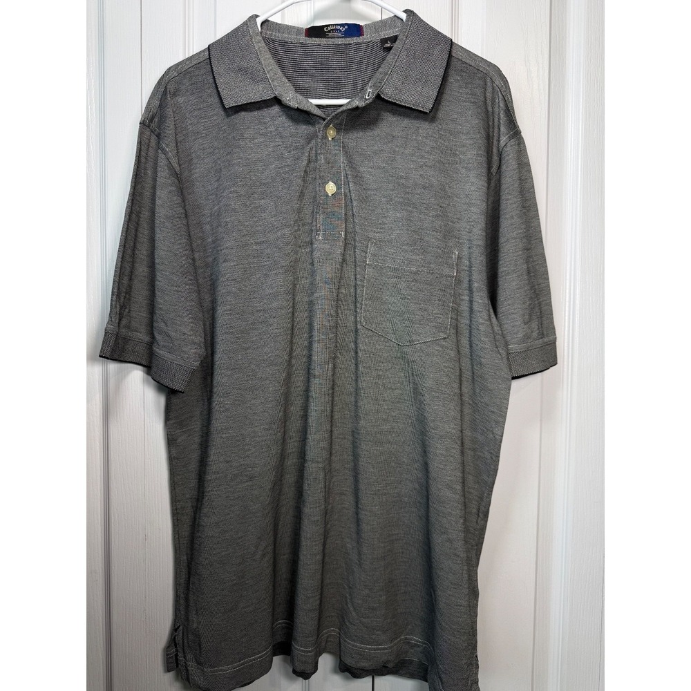Callaway Golf Collection Polo Shirt Gray Men's Size L Short Sleeve Pocket